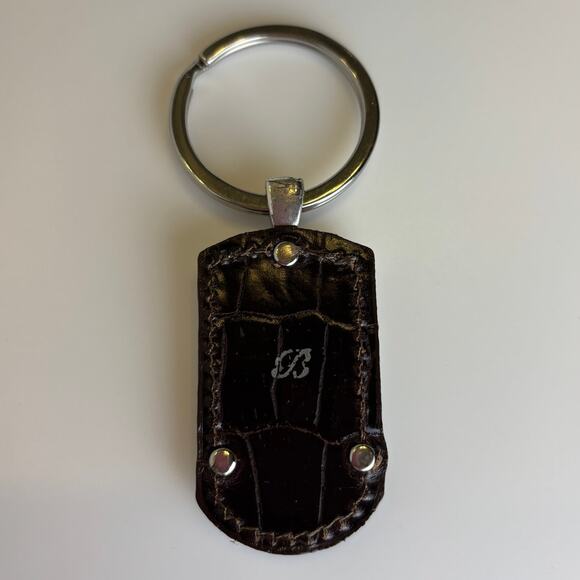 Brighton Leather Golf Club Key Ring Silver Tone NWOT - Picture 4 of 4